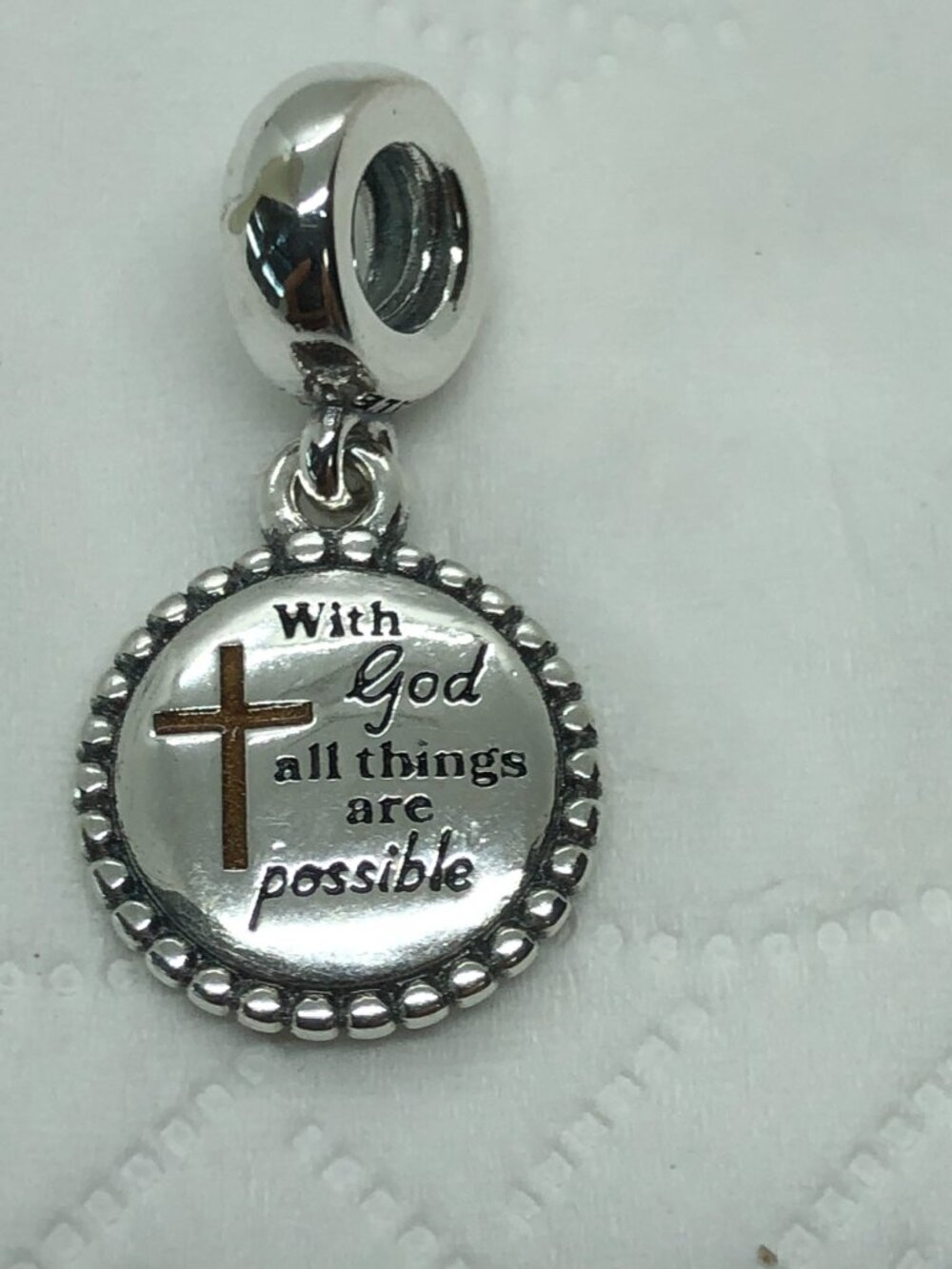 ✨ ✨Pandora With God All Things Are Possible Dangle Charm